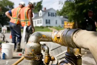 Working on sewer drainage