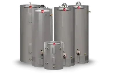Tank water heaters in different sizes