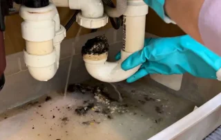 A clogged drain