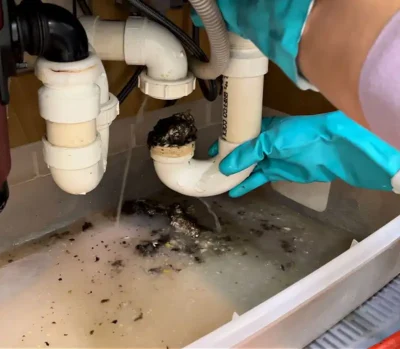 A clogged drain